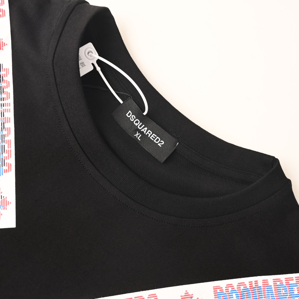 DSQUARED2 Cross Strap All-Over Logo Short-Sleeve T-Shirt