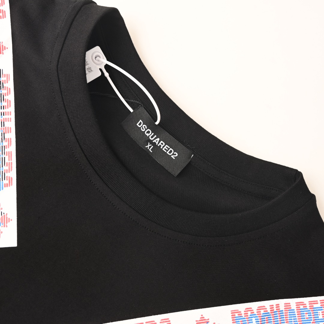 DSQUARED2 Cross Strap All-Over Logo Short-Sleeve T-Shirt