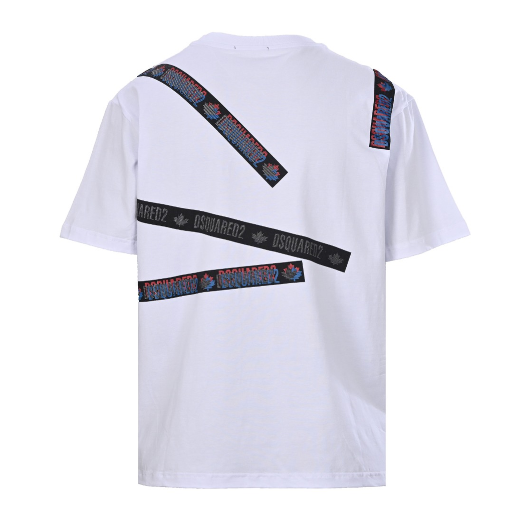 DSQUARED2 Cross Strap All-Over Logo Short-Sleeve T-Shirt