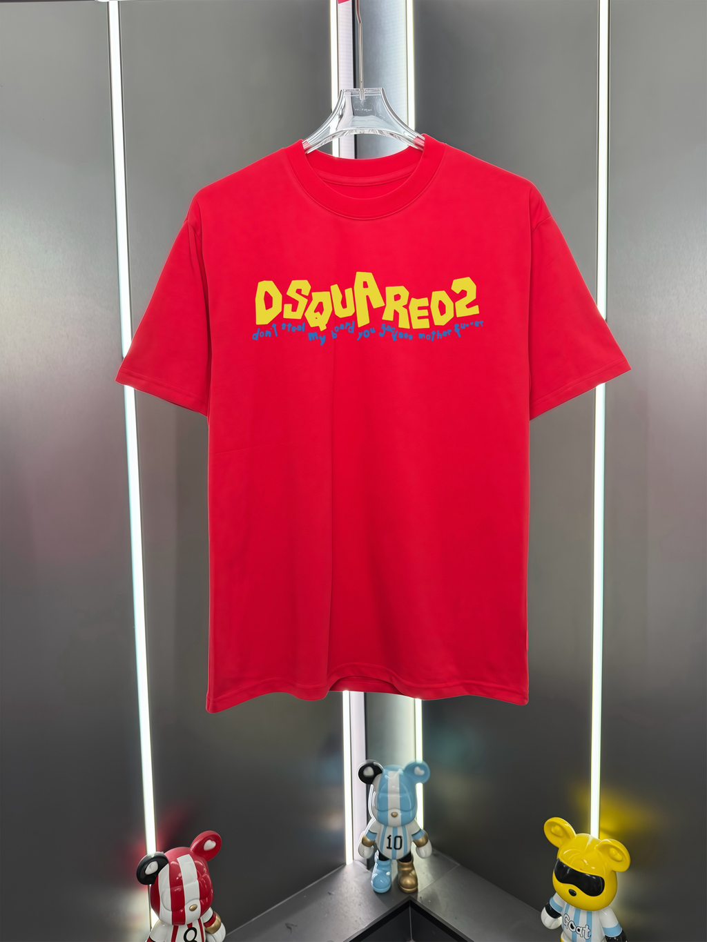 DSQUARED2 Graffiti Text Logo Red Short-Sleeve T-Shirt