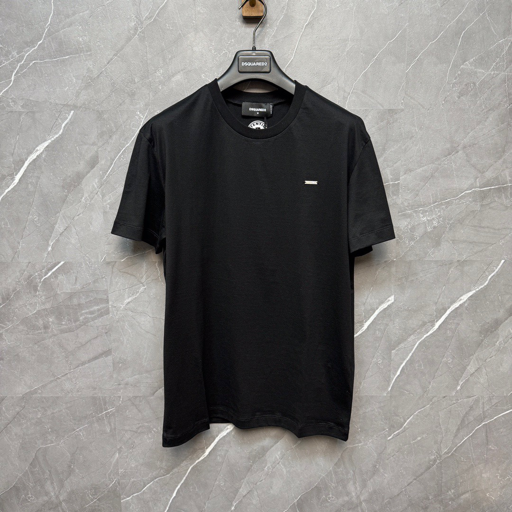 DSQUARED2 Minimal Metal Logo Black Short-Sleeve T-Shirt