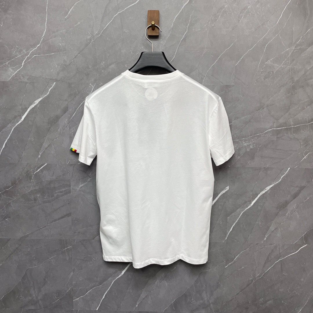 DSQUARED2 Minimal Logo Rasta Cuff White Short-Sleeve T-Shirt