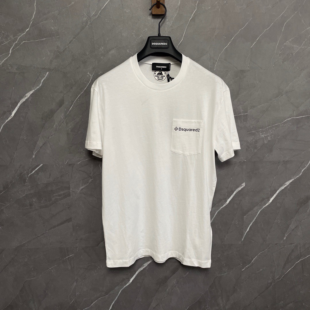 DSQUARED2 Chest Pocket Logo White Short-Sleeve T-Shirt