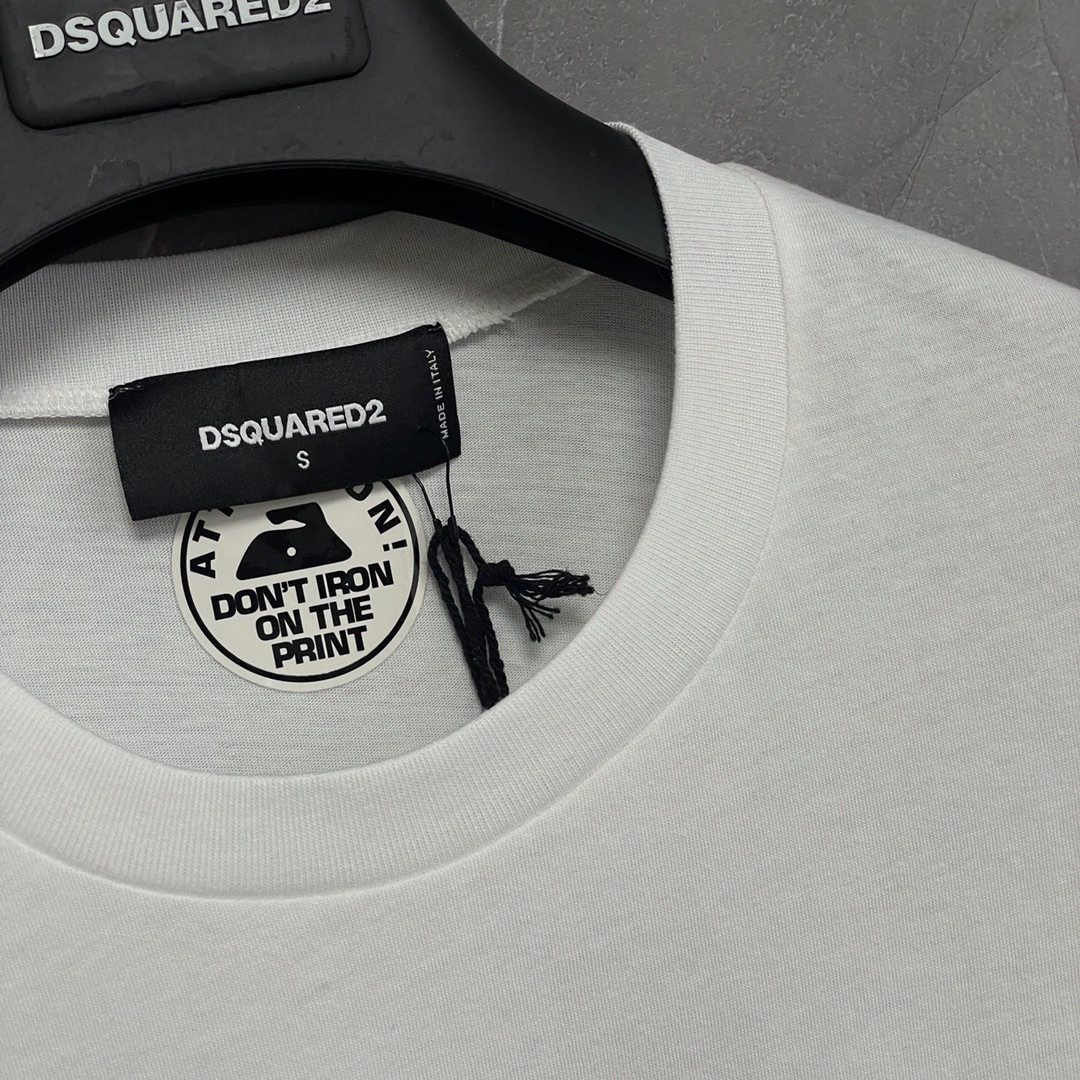DSQUARED2 Chest Pocket Logo White Short-Sleeve T-Shirt