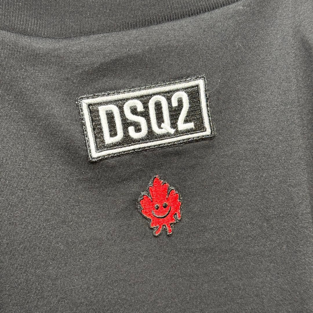 DSQUARED2 Minimal Black T-Shirt with Back Maple Logo