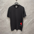 DSQUARED2 Distressed Maple Leaf Logo Black T-Shirt