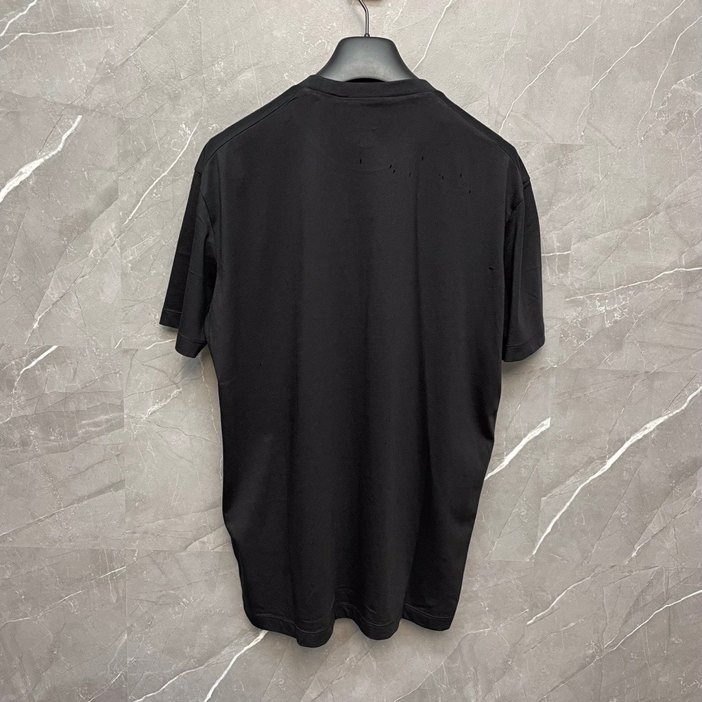 DSQUARED2 Distressed Maple Leaf Logo Black T-Shirt