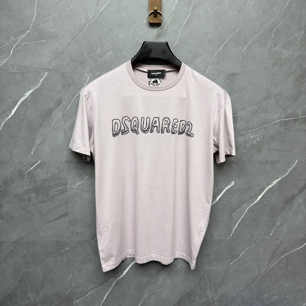 DSQUARED2 Sketch Logo Light Pink Short-Sleeve T-Shirt