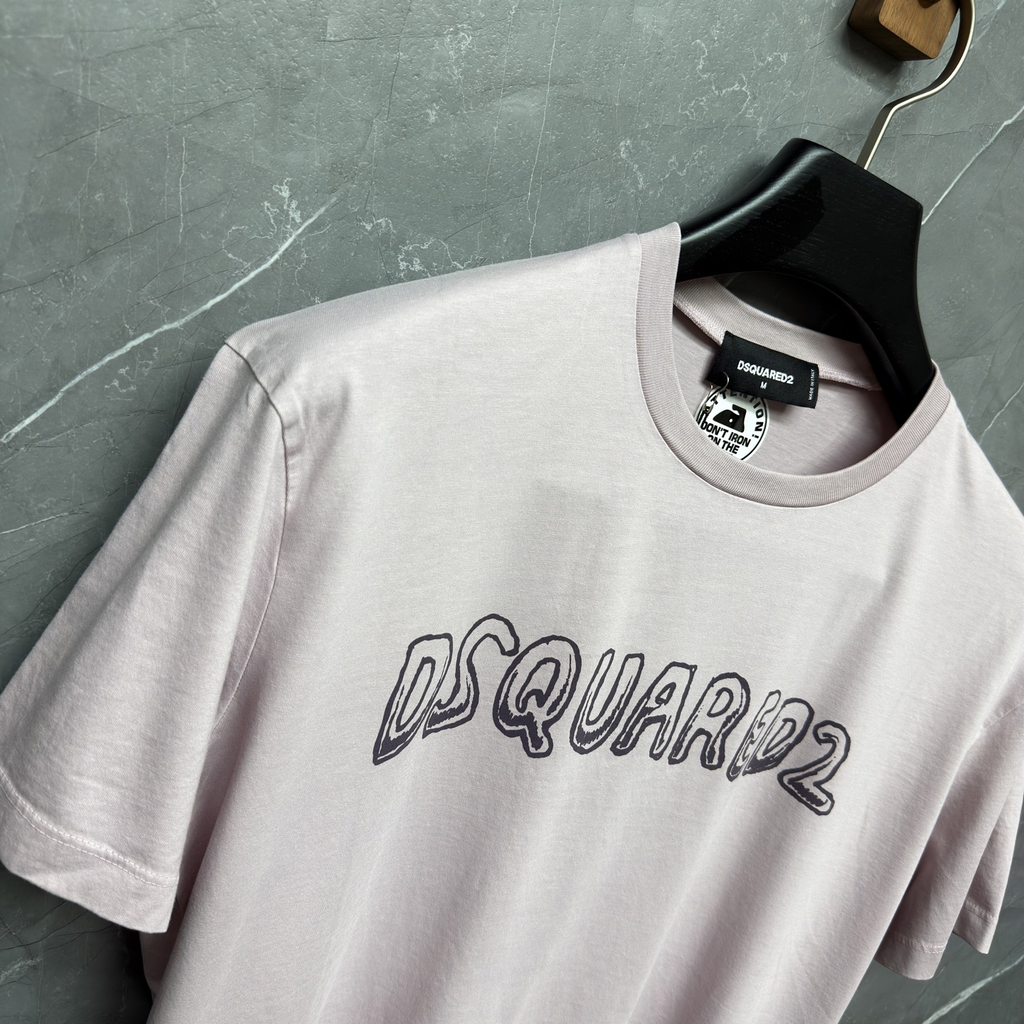 DSQUARED2 Sketch Logo Light Pink Short-Sleeve T-Shirt