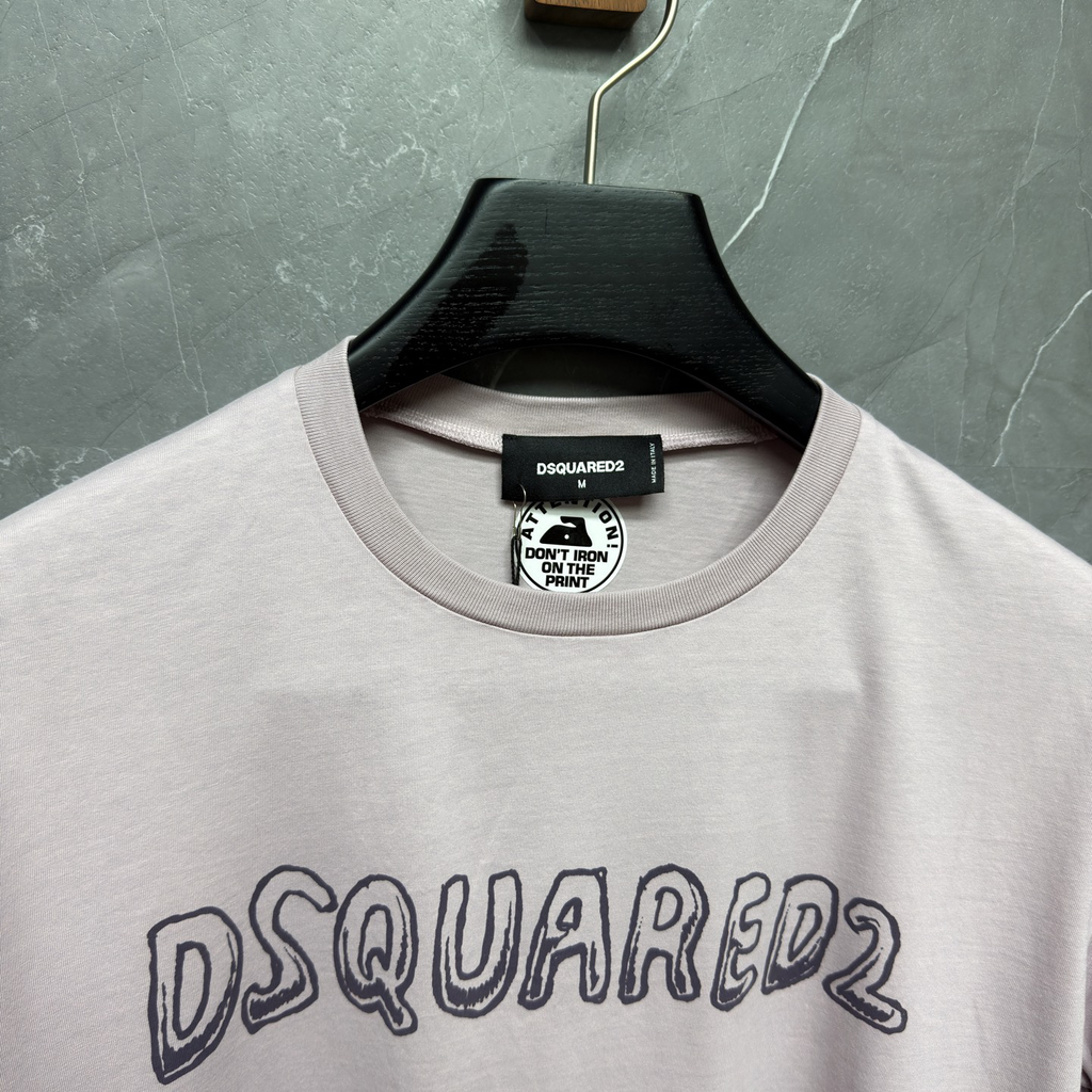 DSQUARED2 Sketch Logo Light Pink Short-Sleeve T-Shirt