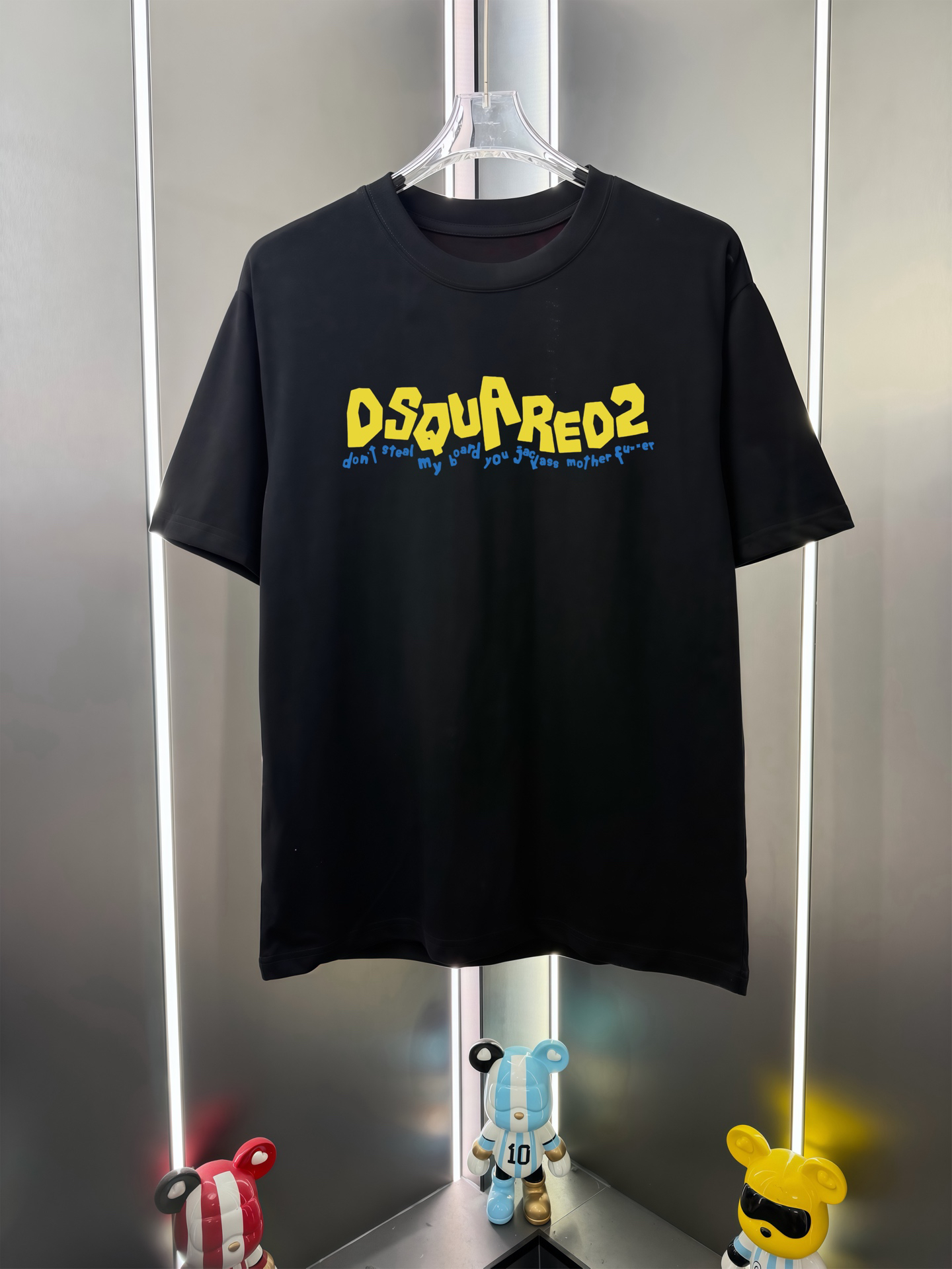 DSQUARED2 Graffiti Slogan Dark Grey Short-Sleeve T-Shirt