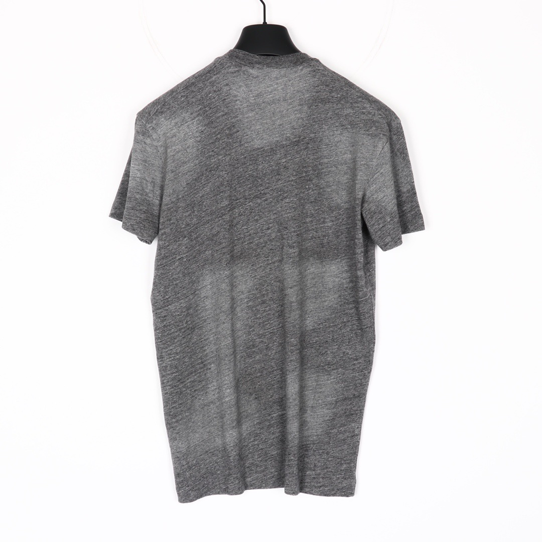 DSQUARED2 Washed Grey Logo Distressed T-Shirt