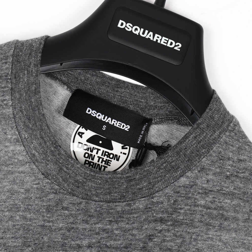 DSQUARED2 Washed Grey Logo Distressed T-Shirt