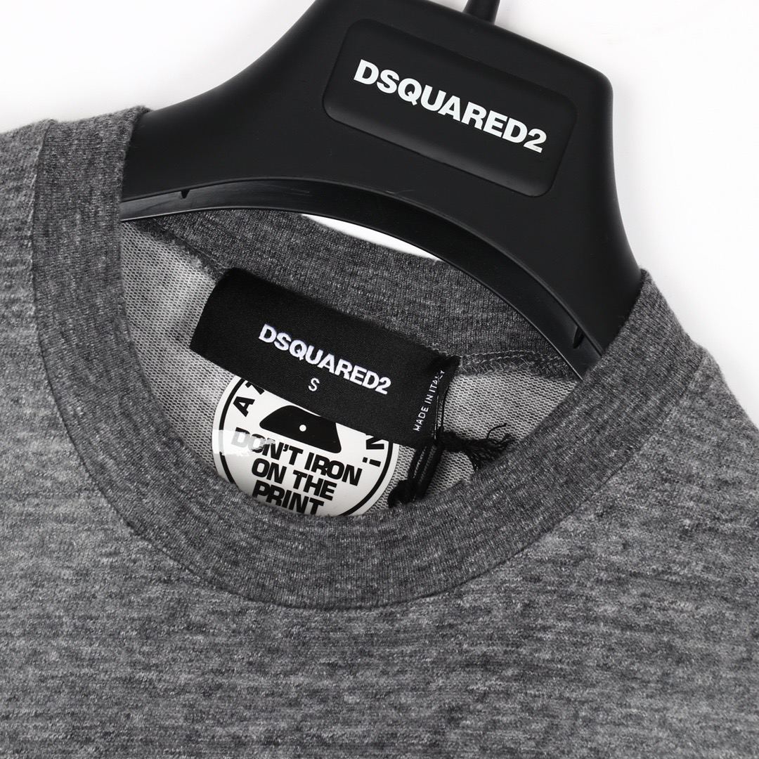 DSQUARED2 Washed Grey Logo Distressed T-Shirt