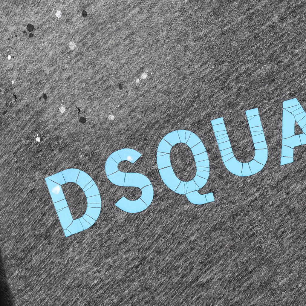 DSQUARED2 Washed Grey Logo Distressed T-Shirt