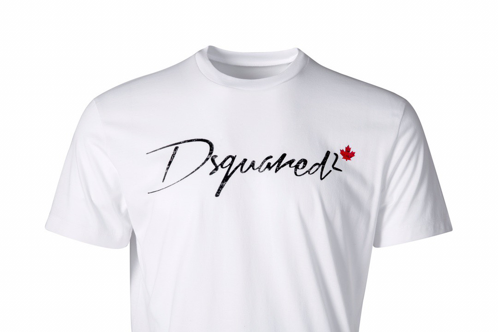 DSQUARED2 Script Logo with Maple Leaf Short-Sleeve T-Shirt