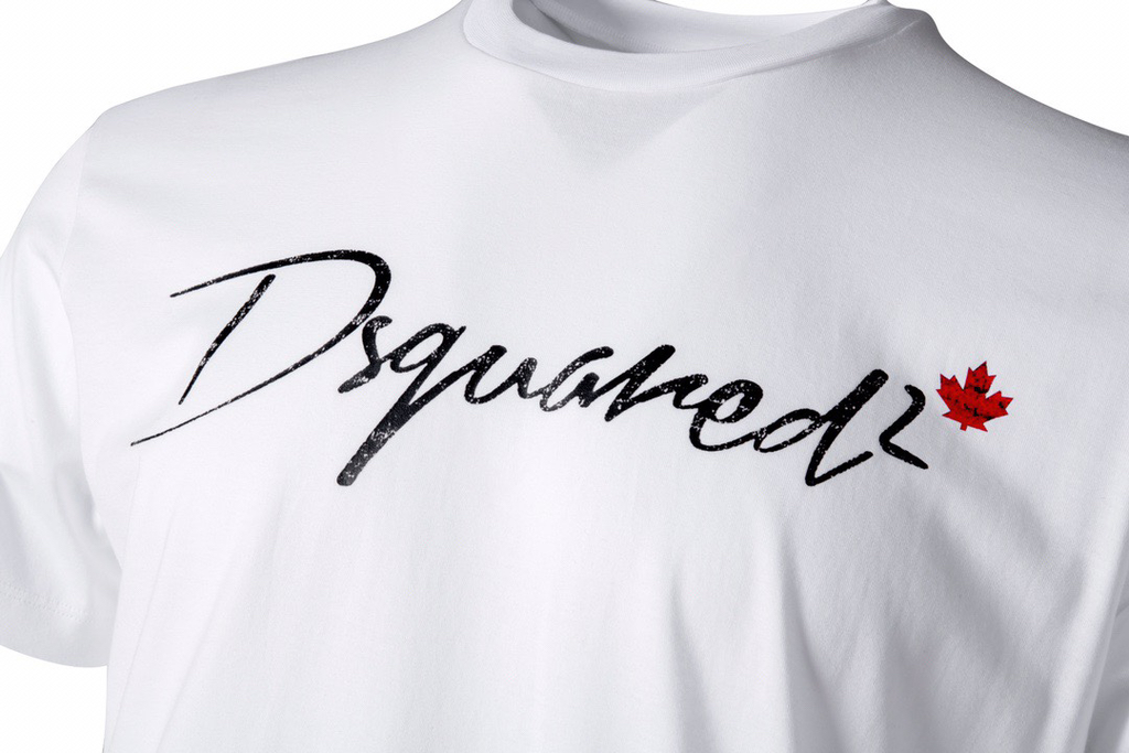 DSQUARED2 Script Logo with Maple Leaf Short-Sleeve T-Shirt