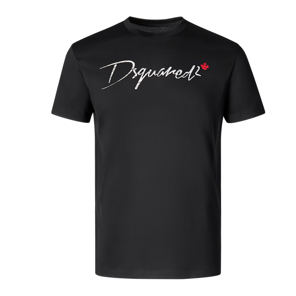 DSQUARED2 Script Logo with Maple Leaf Short-Sleeve T-Shirt