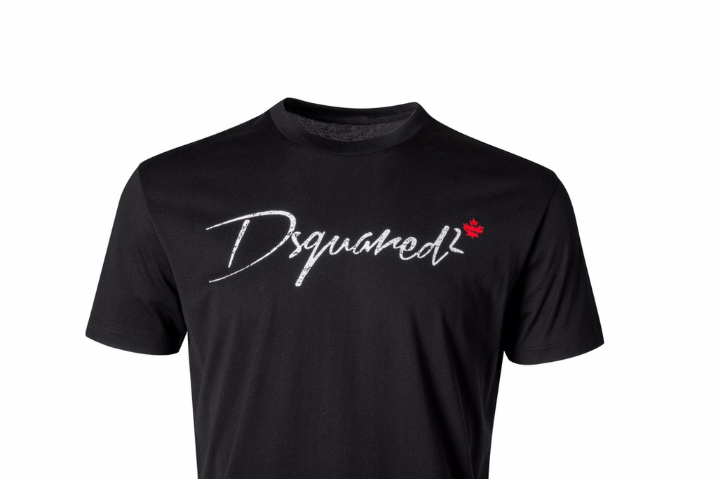 DSQUARED2 Script Logo with Maple Leaf Short-Sleeve T-Shirt