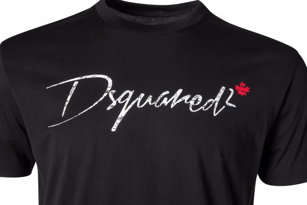 DSQUARED2 Script Logo with Maple Leaf Short-Sleeve T-Shirt