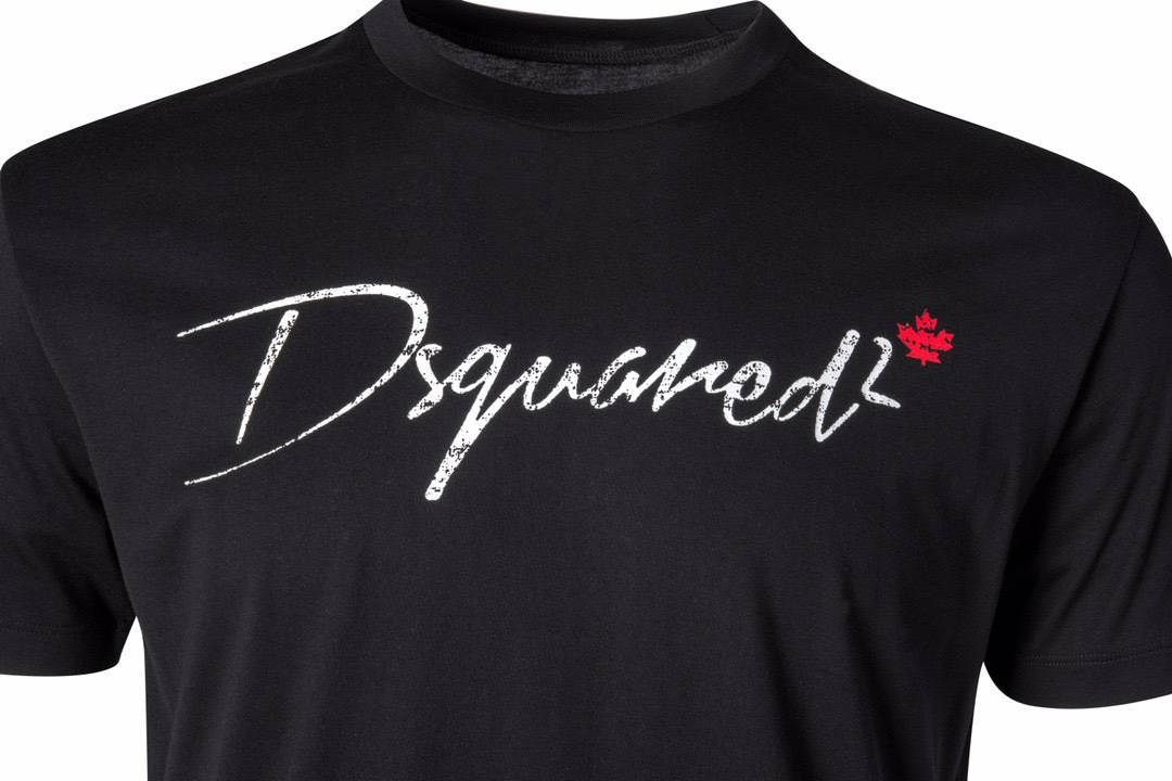 DSQUARED2 Script Logo with Maple Leaf Short-Sleeve T-Shirt