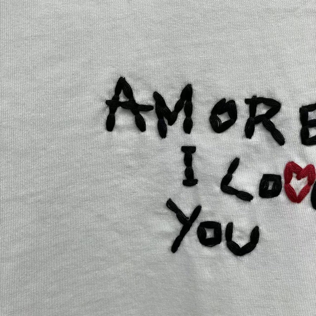 DSQUARED2 "Amore I Love You" Handwritten Slogan White T-Shirt