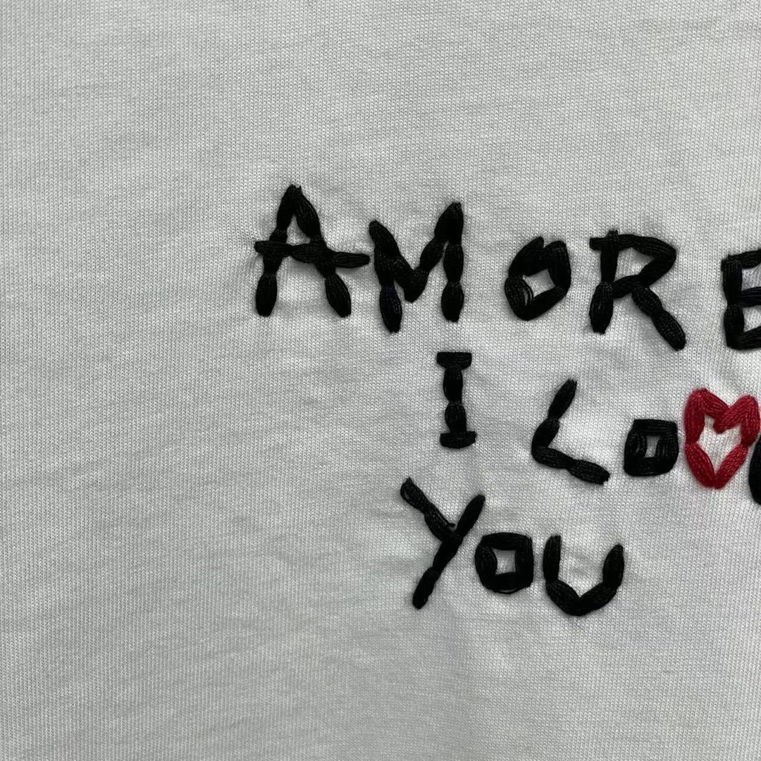 DSQUARED2 "Amore I Love You" Handwritten Slogan White T-Shirt