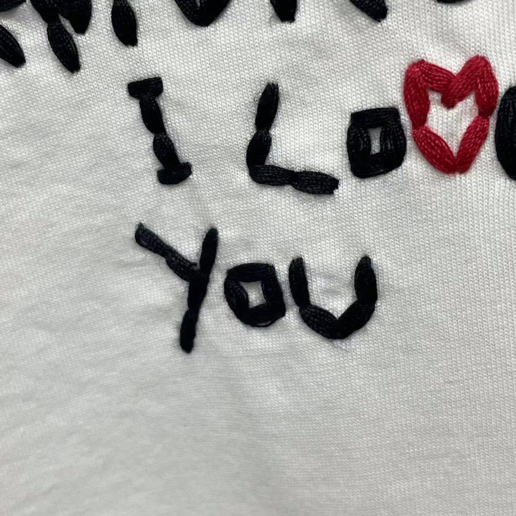 DSQUARED2 "Amore I Love You" Handwritten Slogan White T-Shirt