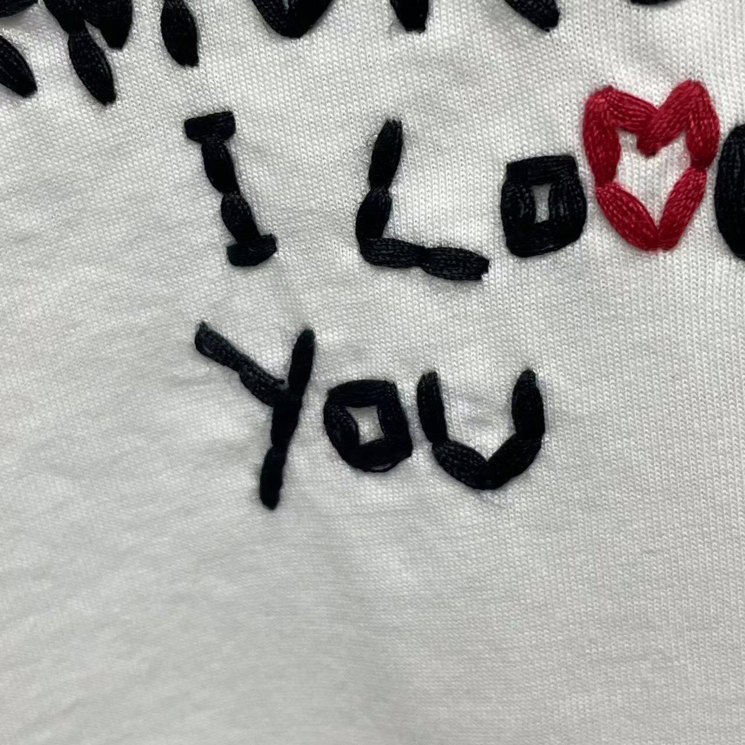 DSQUARED2 "Amore I Love You" Handwritten Slogan White T-Shirt