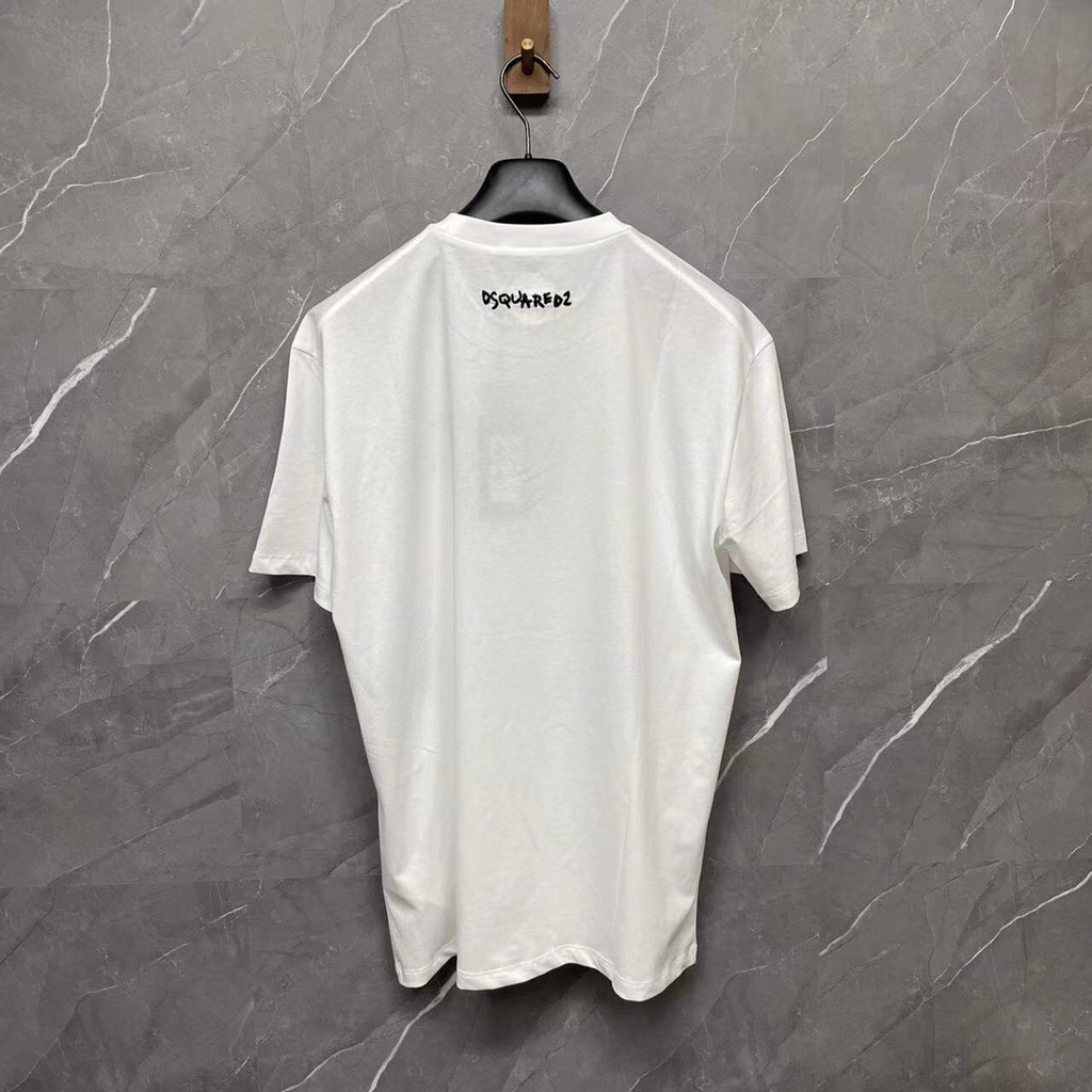 DSQUARED2 "Amore I Love You" Handwritten Slogan White T-Shirt