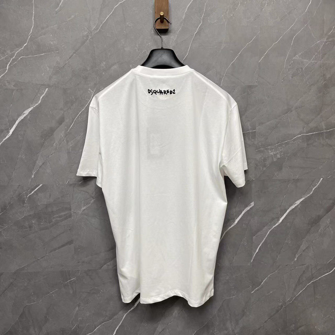 DSQUARED2 "Amore I Love You" Handwritten Slogan White T-Shirt
