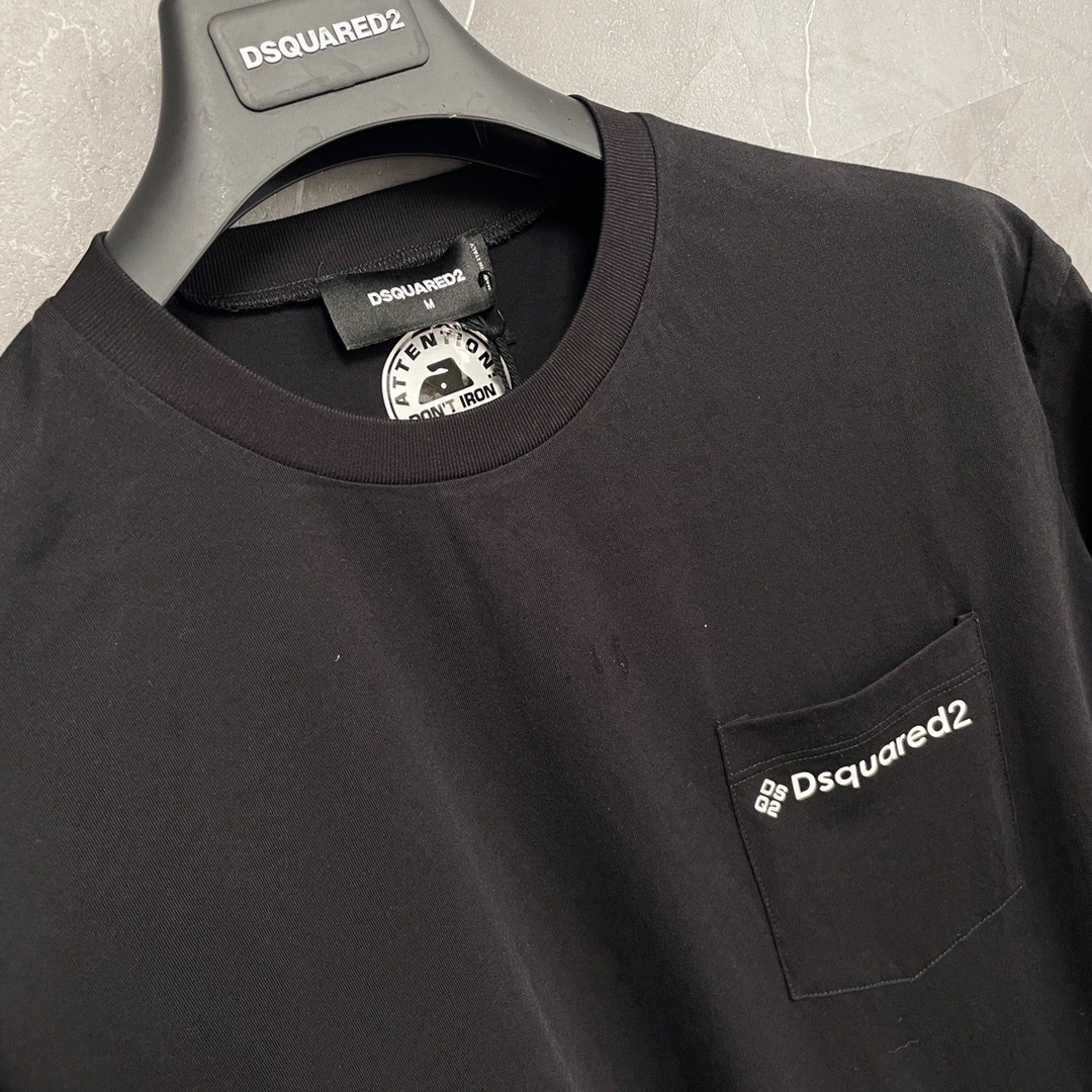 DSQUARED2 Chest Pocket Logo Black T-Shirt