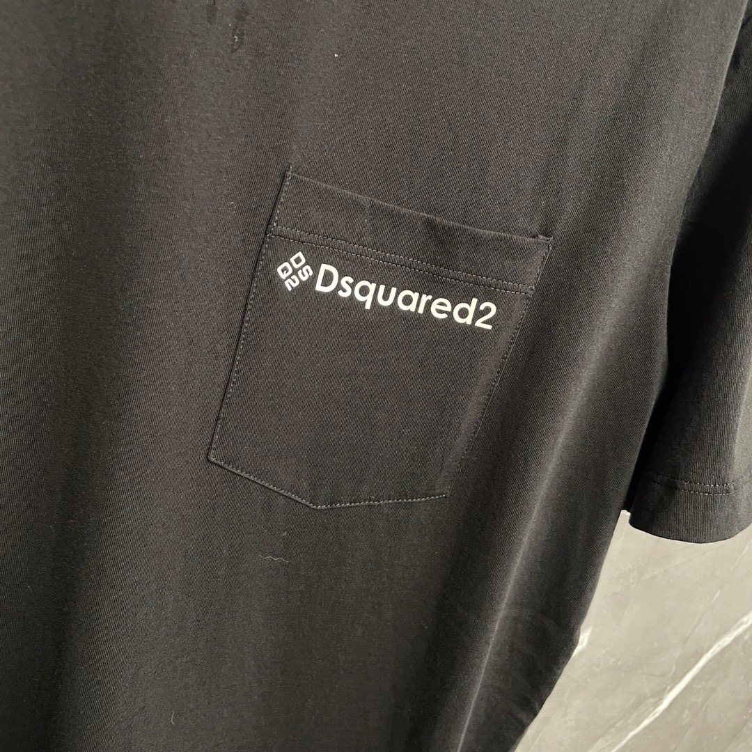 DSQUARED2 Chest Pocket Logo Black T-Shirt