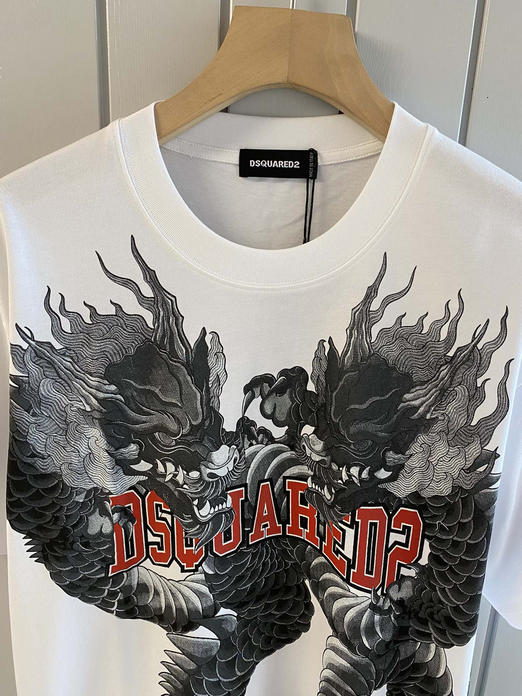 DSQUARED2 Dragon Graphic Print White T-Shirt