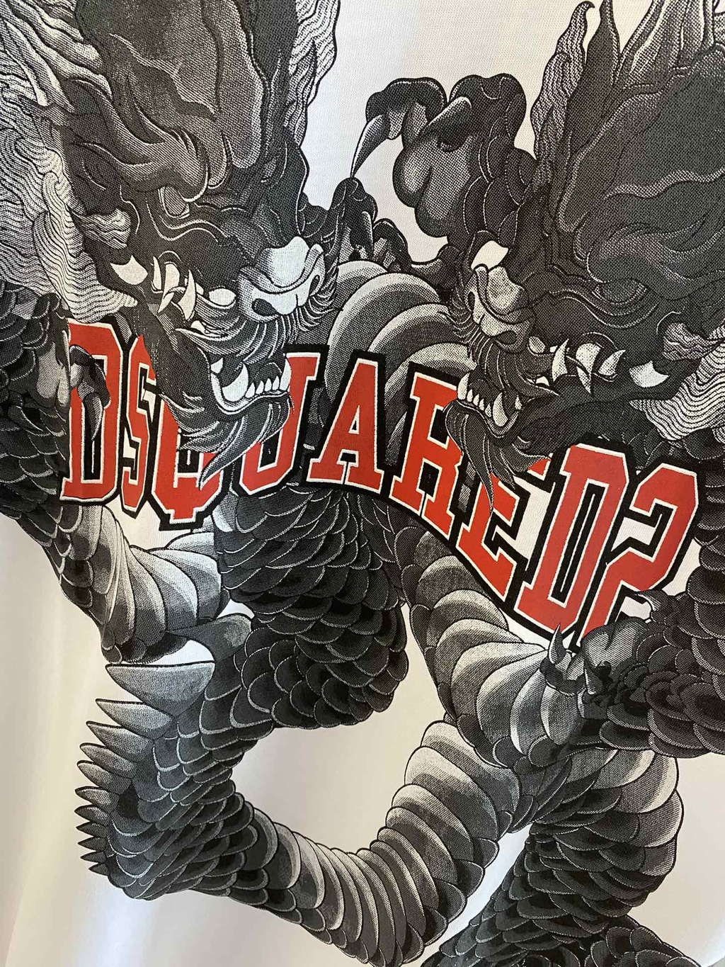DSQUARED2 Dragon Graphic Print White T-Shirt