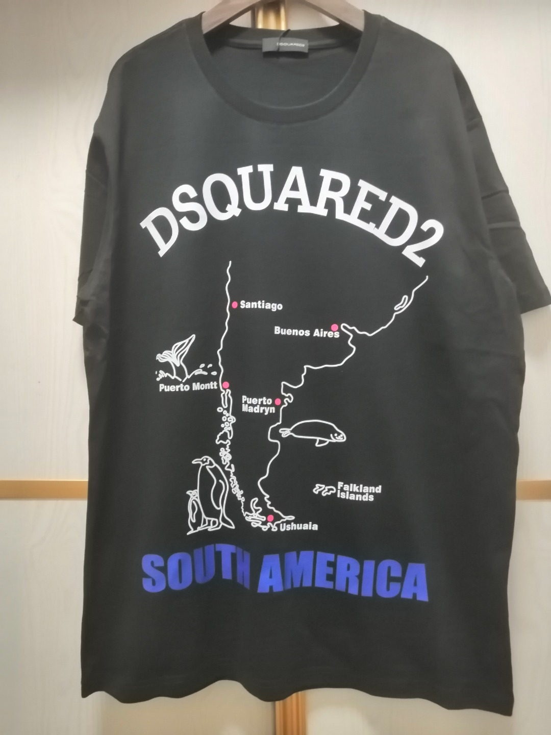 DSQUARED2 South America Map Graphic Black T-Shirt