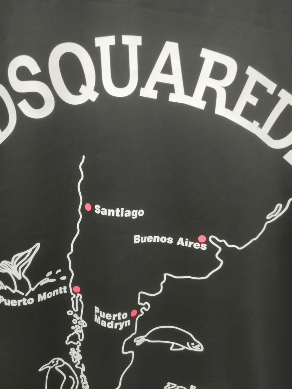 DSQUARED2 South America Map Graphic Black T-Shirt