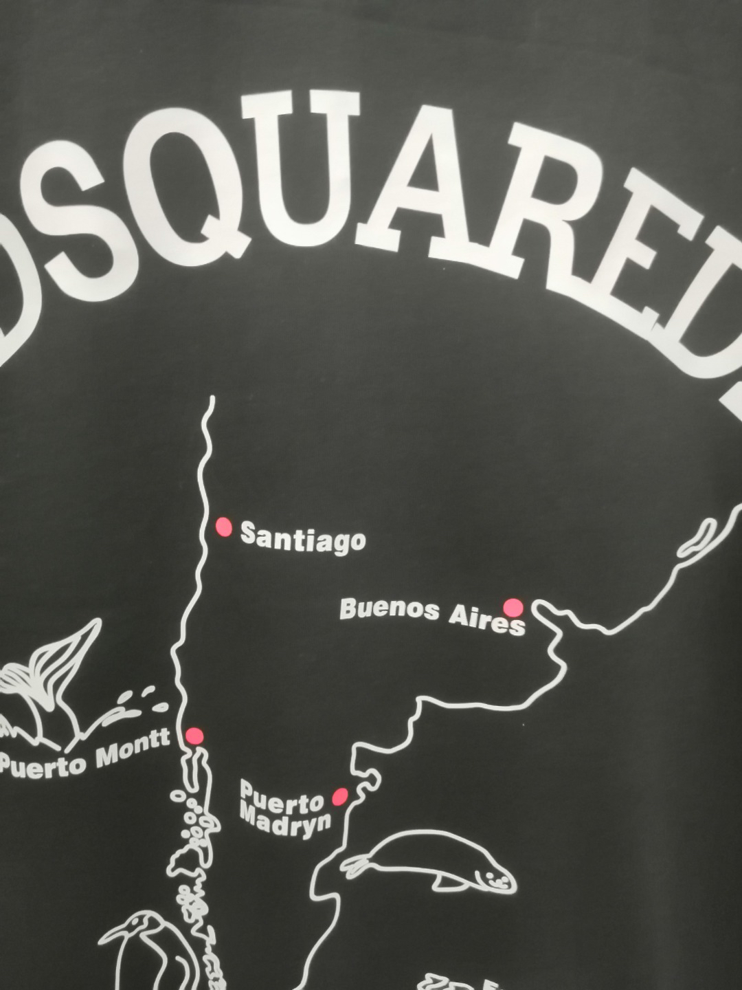 DSQUARED2 South America Map Graphic Black T-Shirt