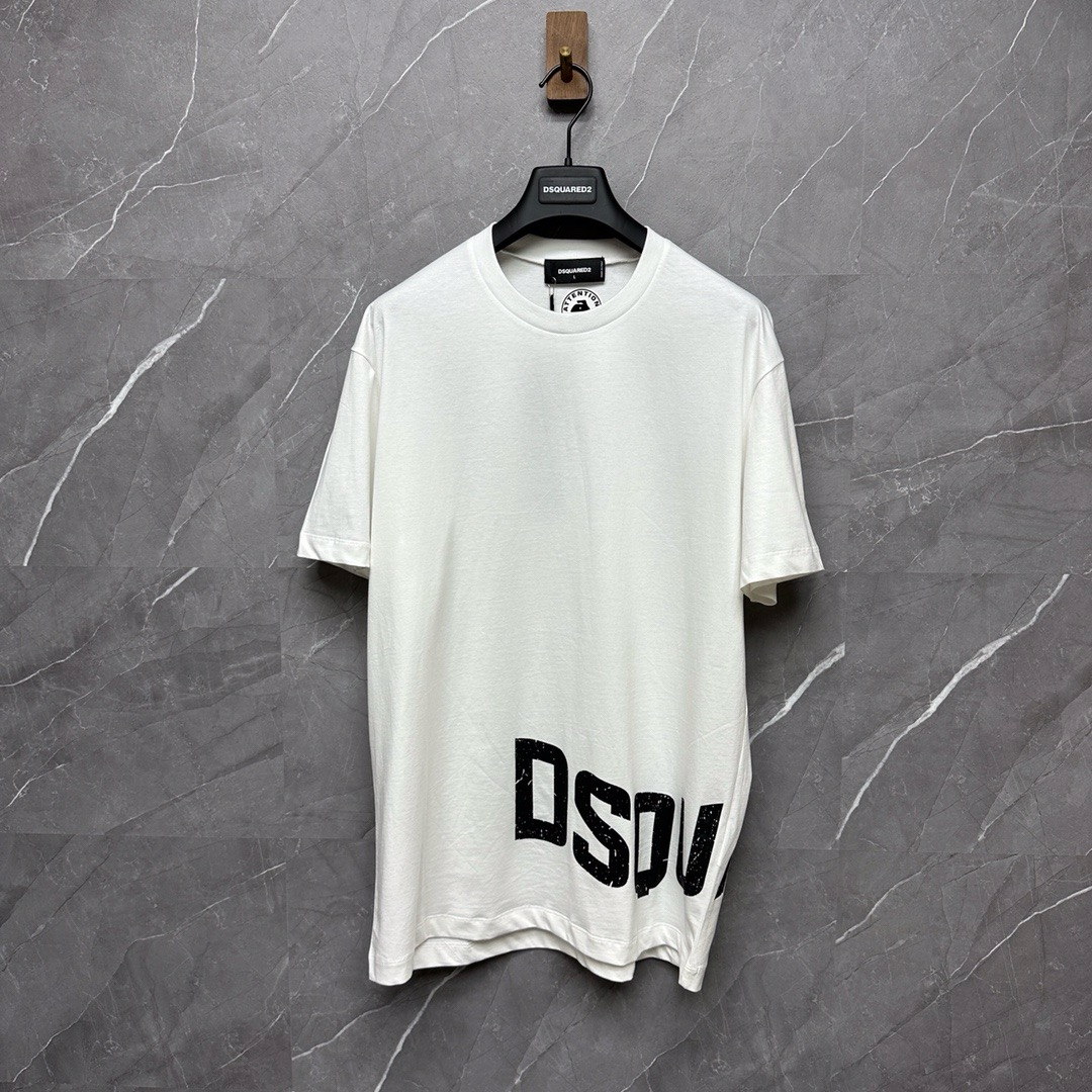 DSQUARED2 Asymmetric Logo White T-Shirt