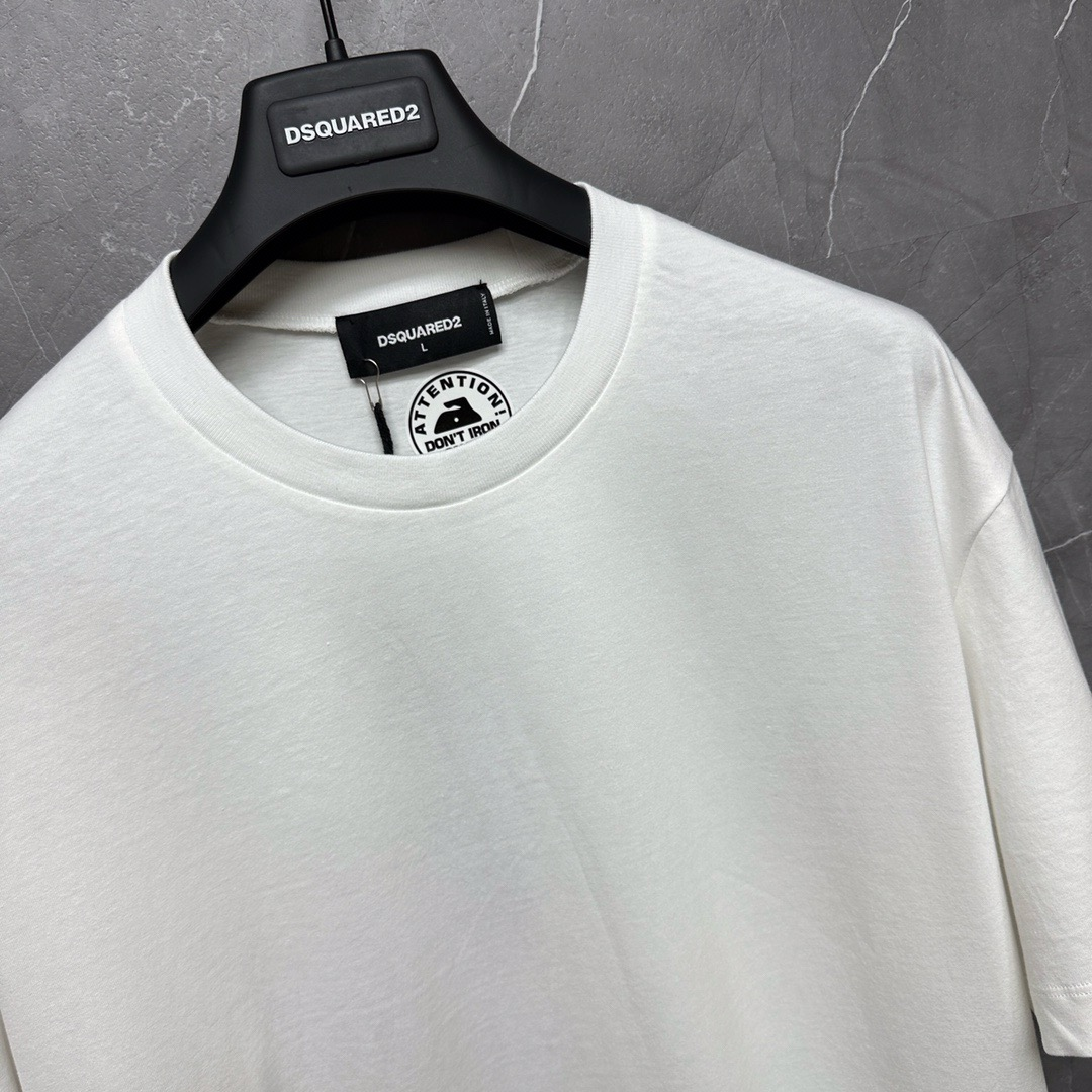 DSQUARED2 Asymmetric Logo White T-Shirt