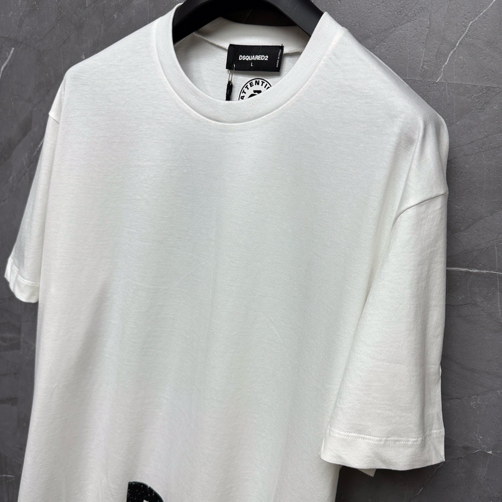 DSQUARED2 Asymmetric Logo White T-Shirt