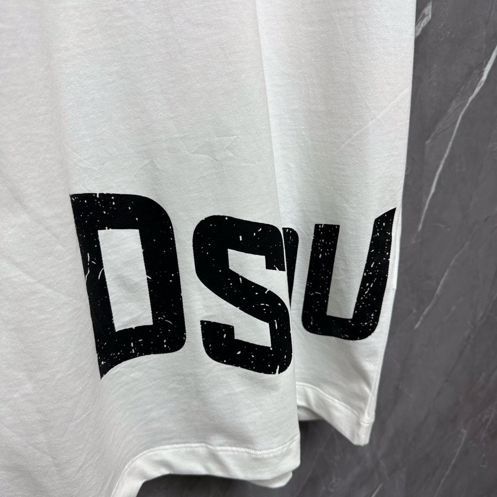 DSQUARED2 Asymmetric Logo White T-Shirt