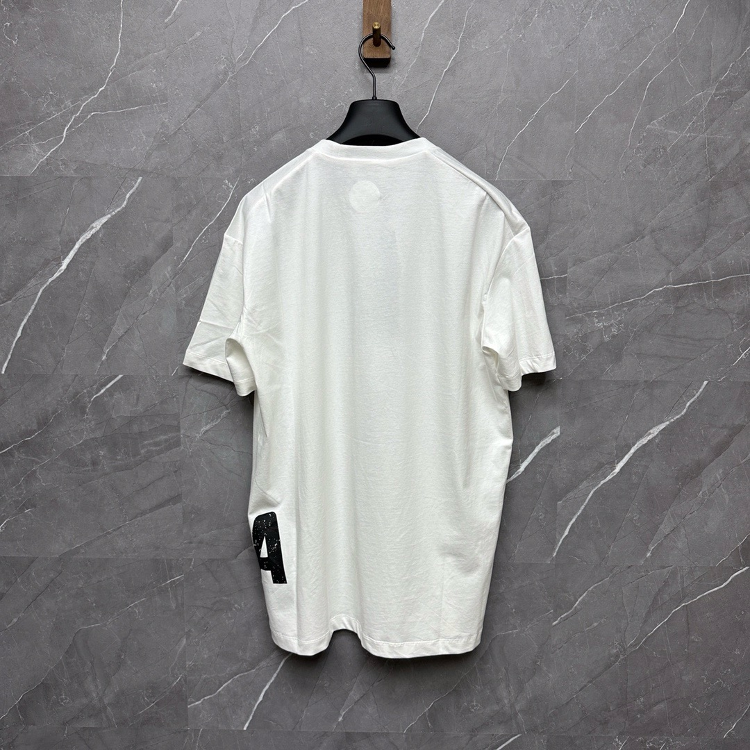 DSQUARED2 Asymmetric Logo White T-Shirt