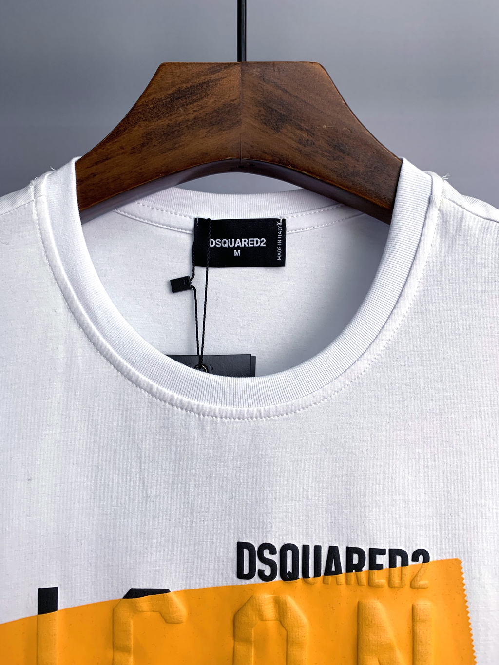 DSQUARED2 ICON Orange Tape Print T-Shirt