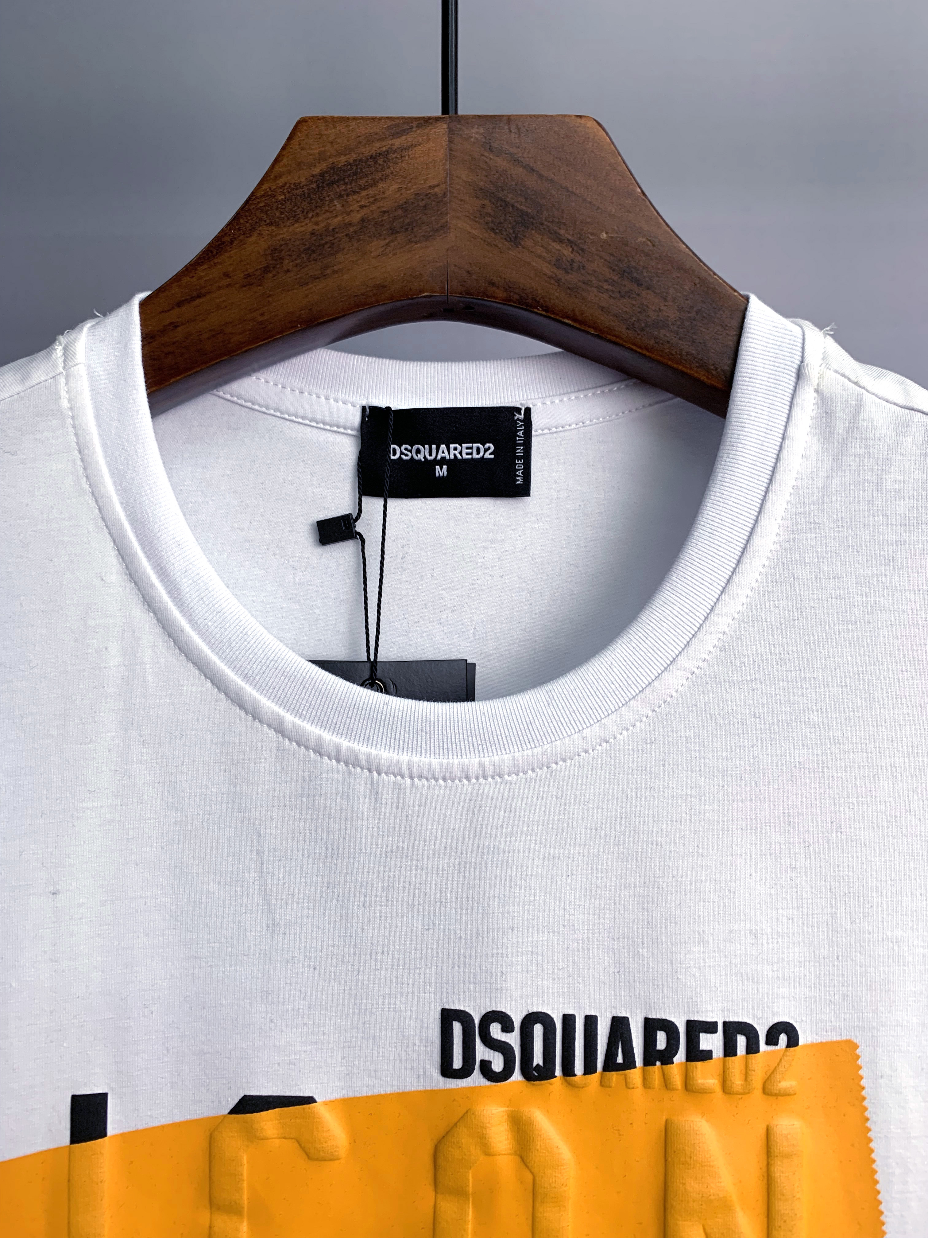 DSQUARED2 ICON Orange Tape Print T-Shirt