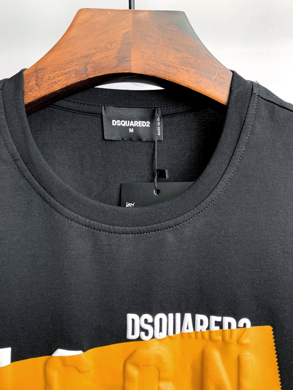 DSQUARED2 ICON Orange Tape Print T-Shirt
